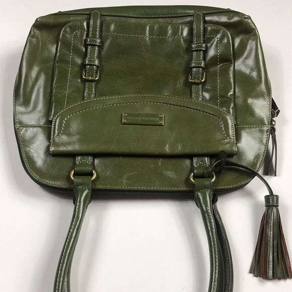 RARE VTG,TIGNANELLO GENUINE LEATHER GREEN OLIVE WOMEN BIG BAG - Picture 15 of 16